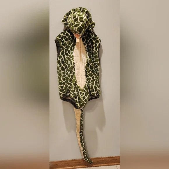 Snake Lizard Reptile Green Kids Halloween Onsie Hoodie Costume Size XL 7 - 8 - Picture 2 of 15